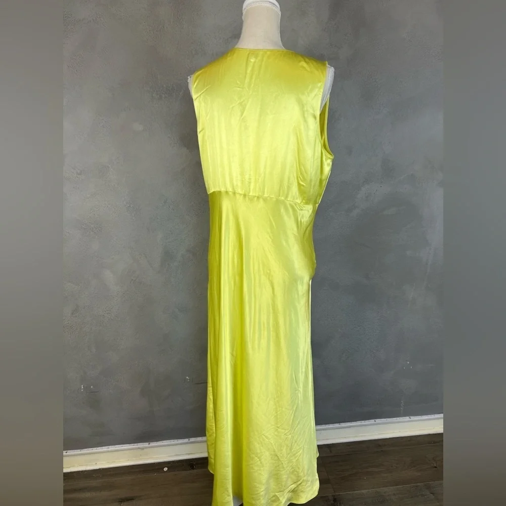Rails Cindi Sleeveless Satin V Neck Midi Dress